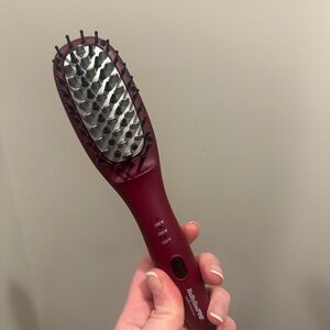 BaByliss Burgundy Hair Straightening Brush-mini perfect for travel!